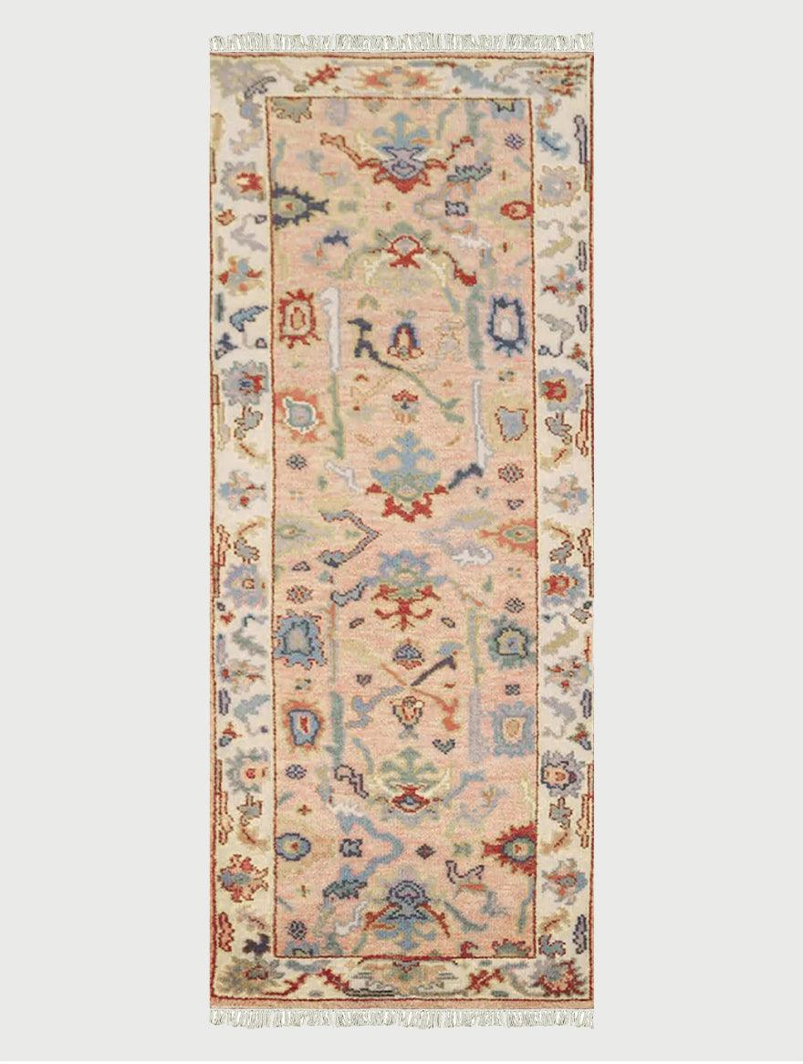 Beige Hand Knotted Wool Kilim Rug Farmhouse WK-638