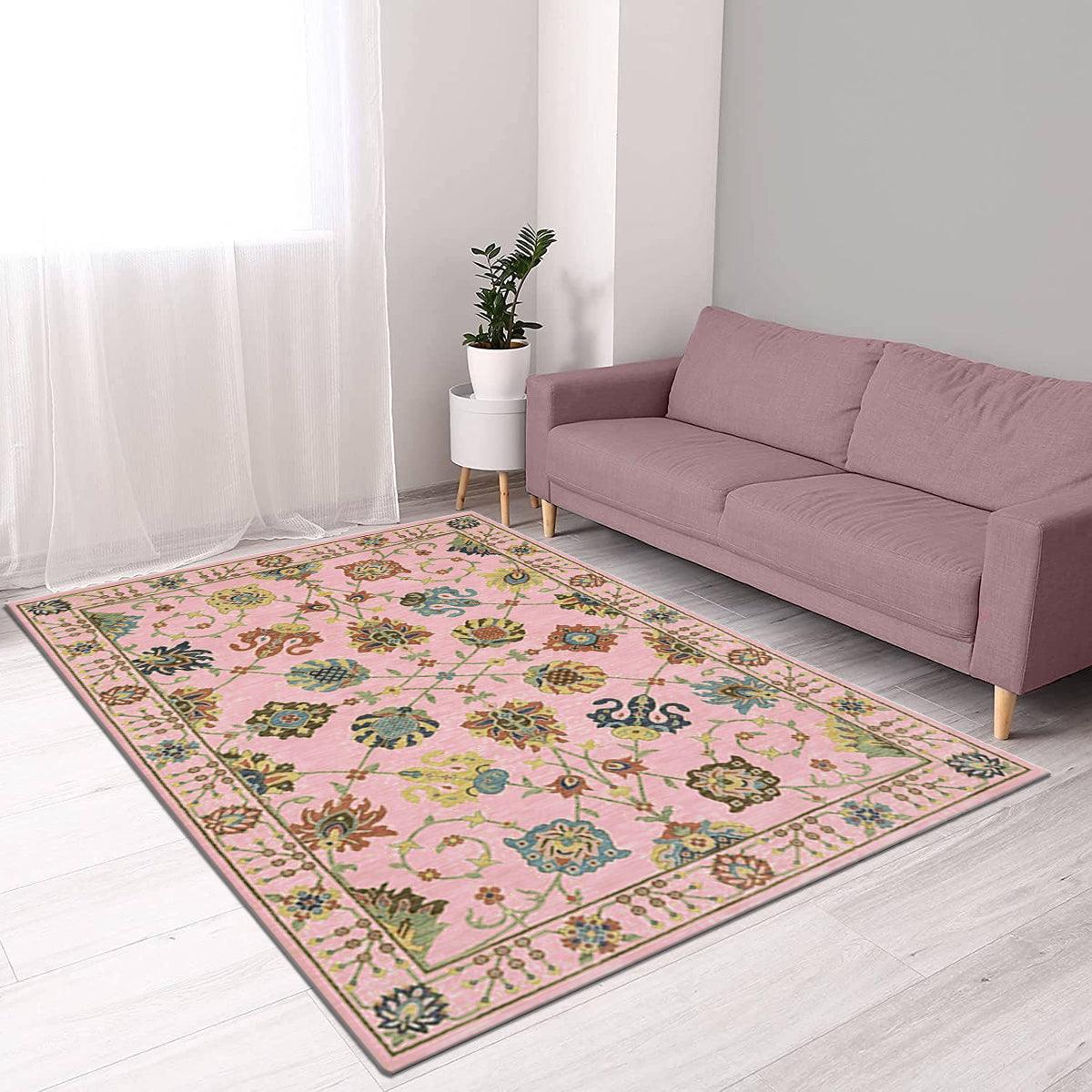 Natural Wool Area Rug Oushak For Living Room WK-647