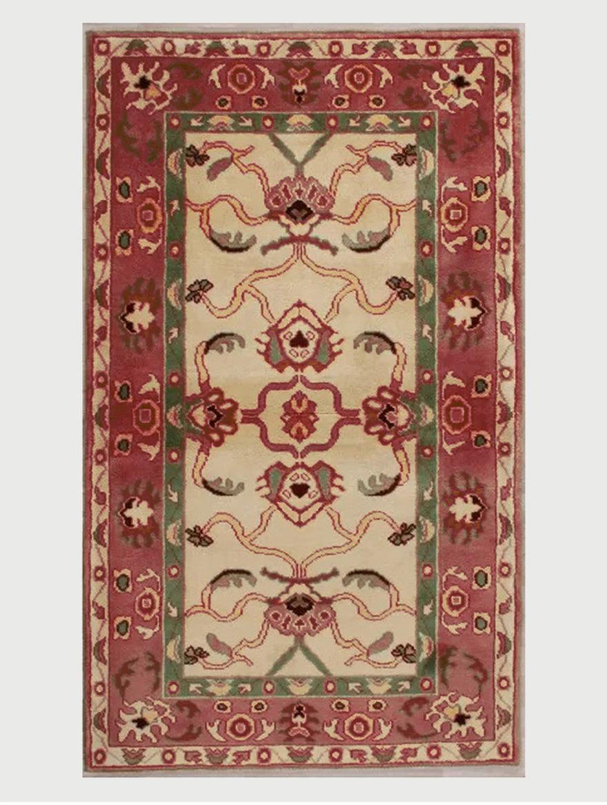 Hand knotted Oushak Red Wool Rug For Living Room WK-650