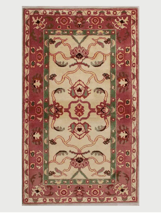 Hand knotted Oushak Red Wool Rug For Living Room WK-650