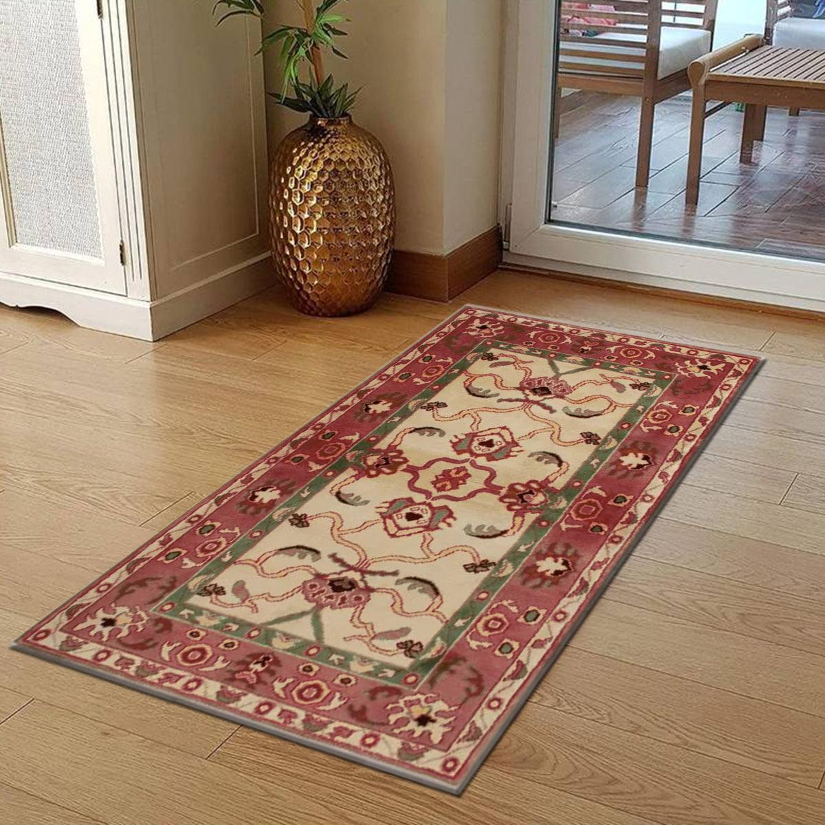 Hand knotted Oushak Red Wool Rug For Living Room WK-650