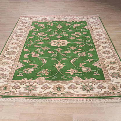 Natural Wool Area Rug Hand Knotted For Dining Room WK-651