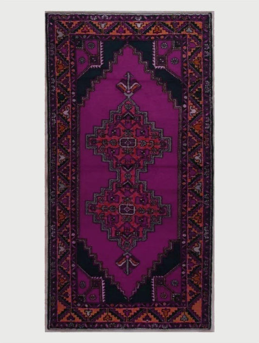 Purple Hand Knotted Wool Area Rug For Living Room WK-652