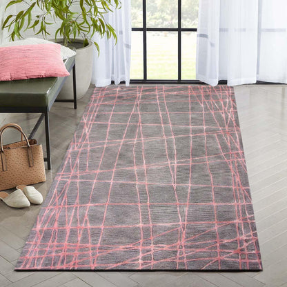 Alfombra de mechones hechos a mano de color gris para dormitorio WK-654