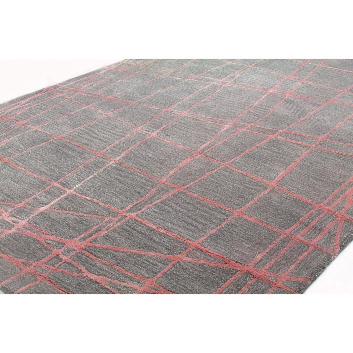 Alfombra de mechones hechos a mano de color gris para dormitorio WK-654