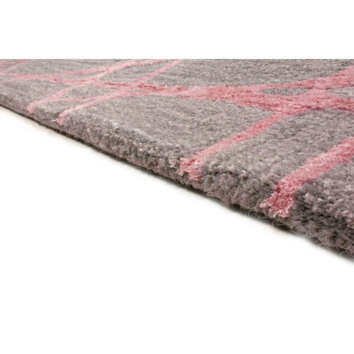 Alfombra de mechones hechos a mano de color gris para dormitorio WK-654