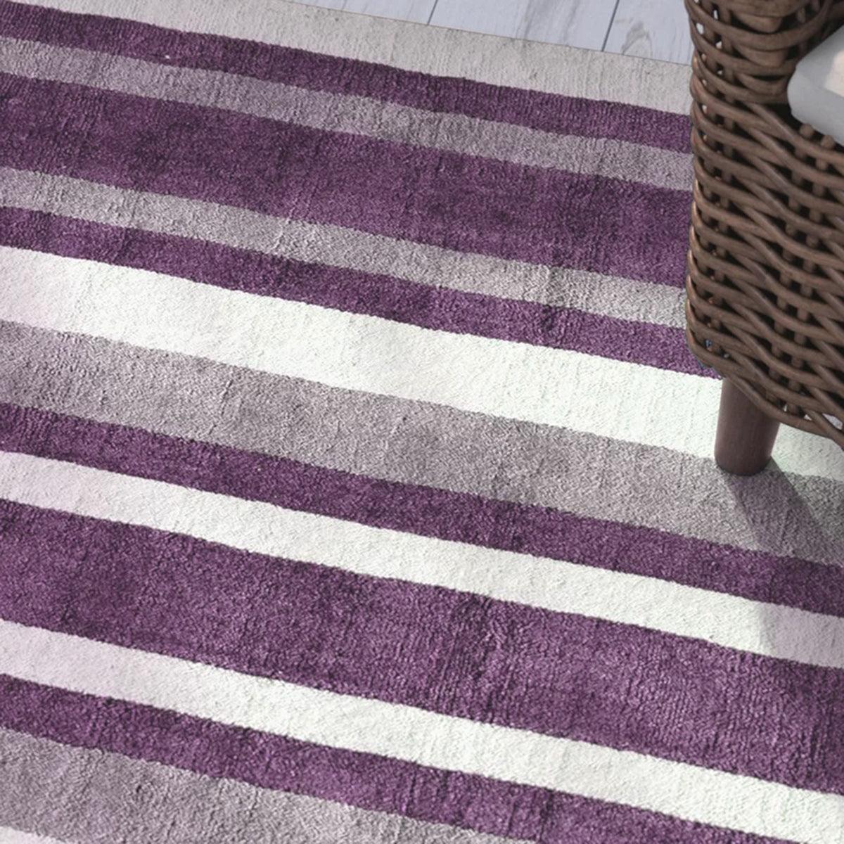 Purple Hand Tufted Wool Area Rug For Living Room WK-662