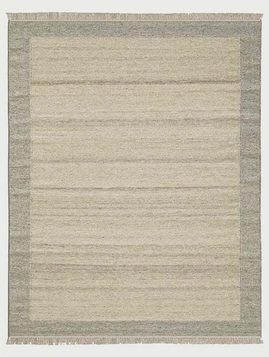 Gray Hand Loom Wool Area Rug For Dining Room WK-668