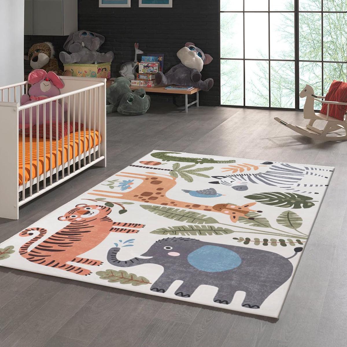 Natural Wool Rug Hand Tufted For Kids Room WK-671