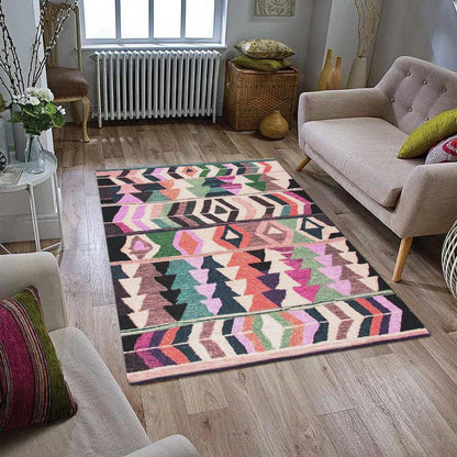 Modern Hand Knoted Wool Area Rug For Dining Room WK-688