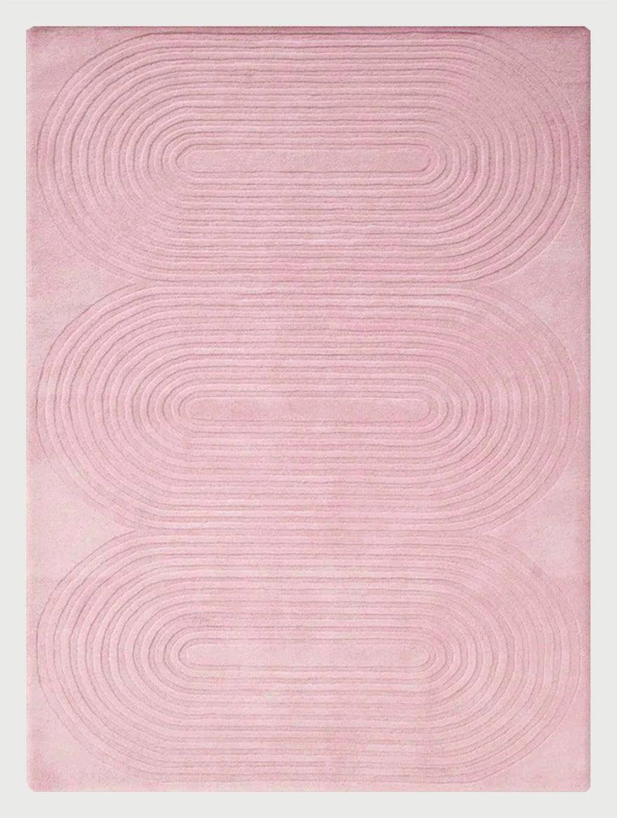 Pink Hand Tufted Wool Area Rug For Bedroom WK-704