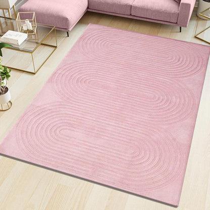 Pink Hand Tufted Wool Area Rug For Bedroom WK-704