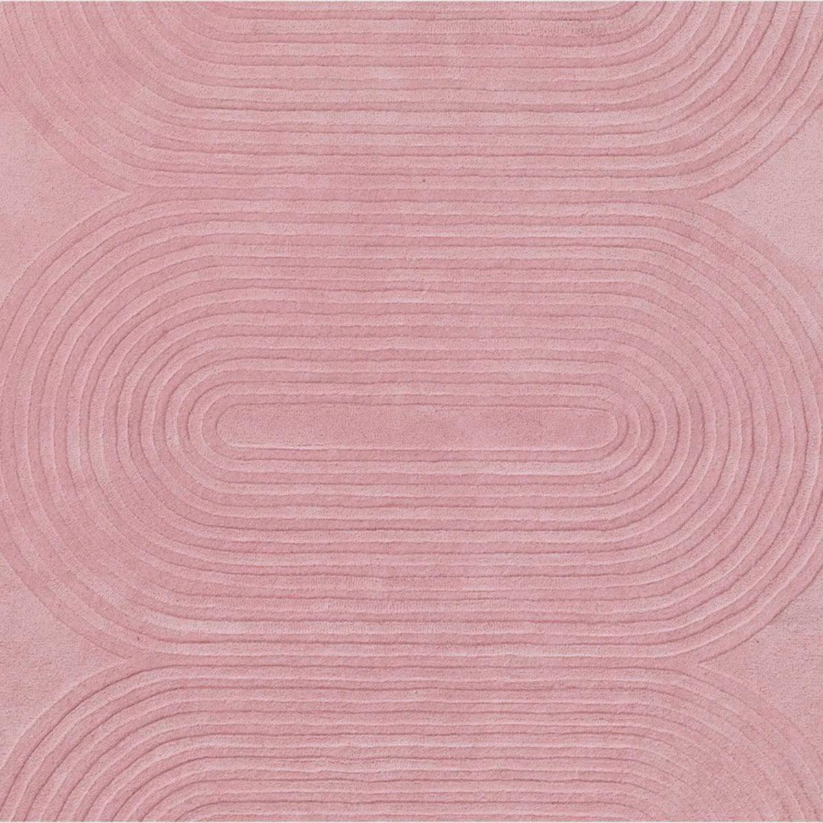 Alfombra de lana tejida a mano de color rosa para dormitorio WK-704