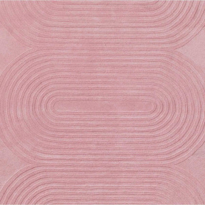 Alfombra de lana tejida a mano de color rosa para dormitorio WK-704