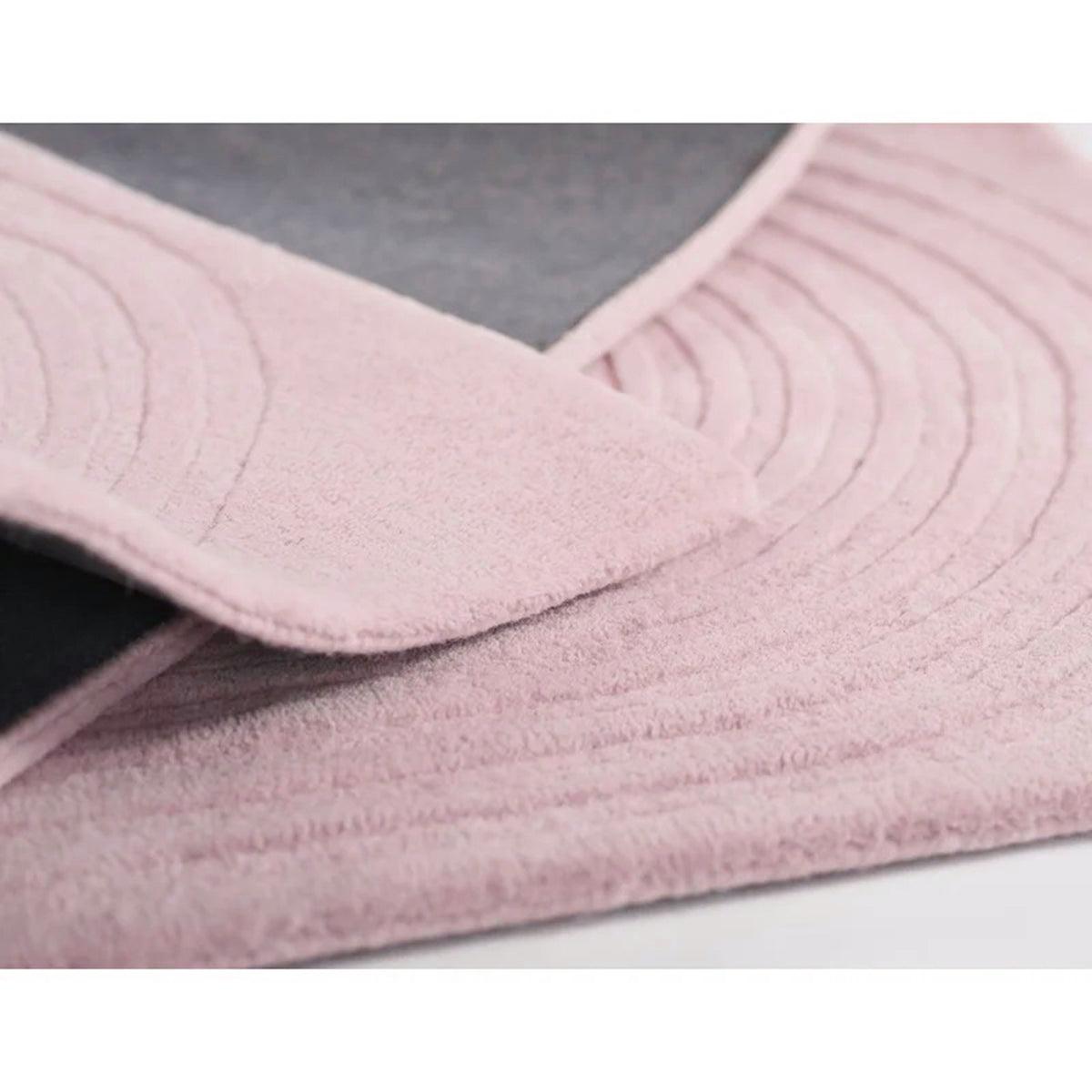 Alfombra de lana tejida a mano de color rosa para dormitorio WK-704