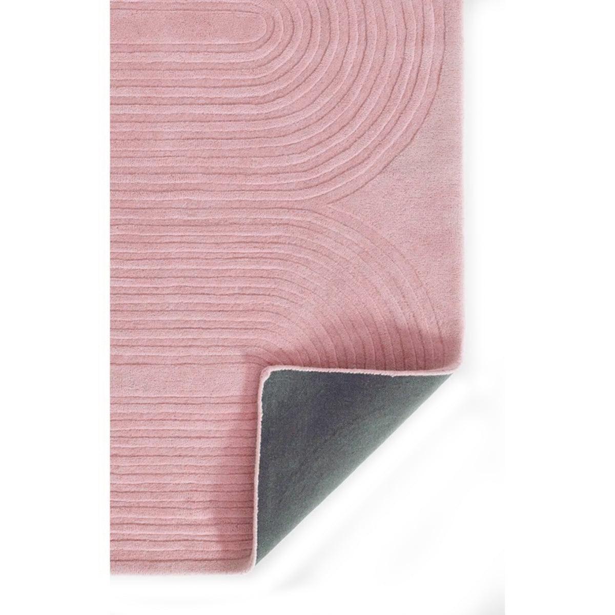 Alfombra de lana tejida a mano de color rosa para dormitorio WK-704