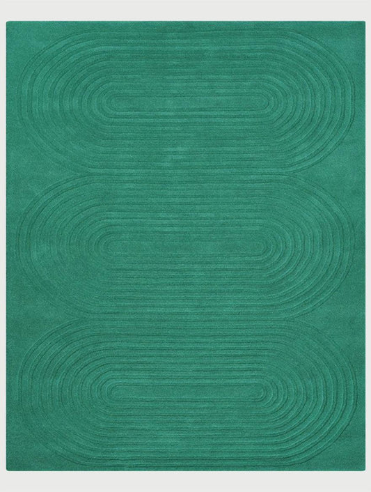 Green Hand Tufted Wool Area Rug For Living Room WK-712