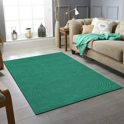 Green Hand Tufted Wool Area Rug For Living Room WK-712