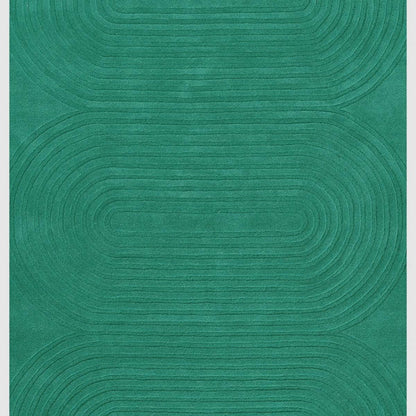 Green Hand Tufted Wool Area Rug For Living Room WK-712