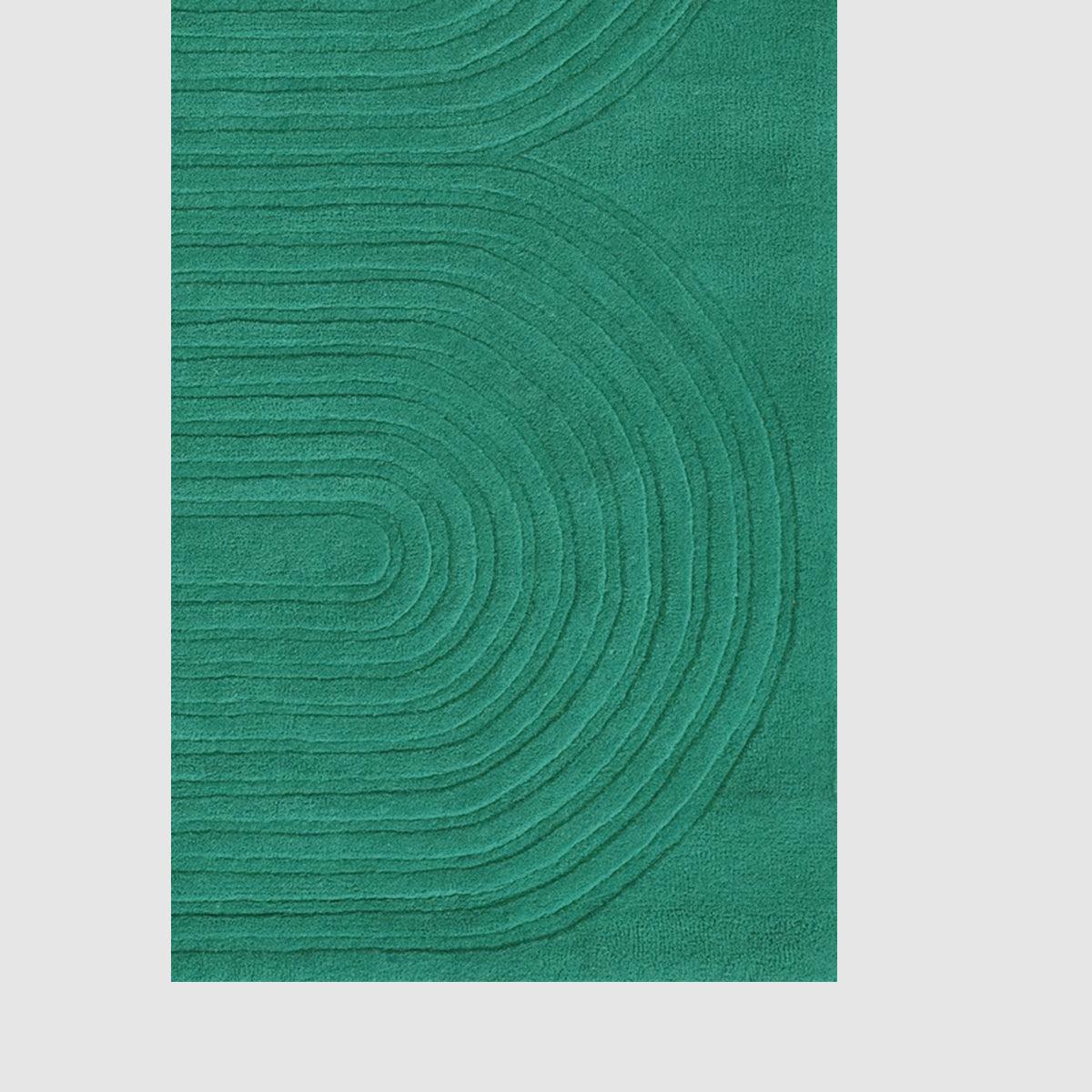 Green Hand Tufted Wool Area Rug For Living Room WK-712