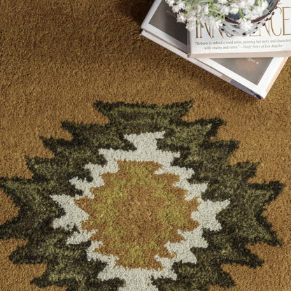 Brown Hand Tufted Wool Area Rug For Hall Patio WK-717