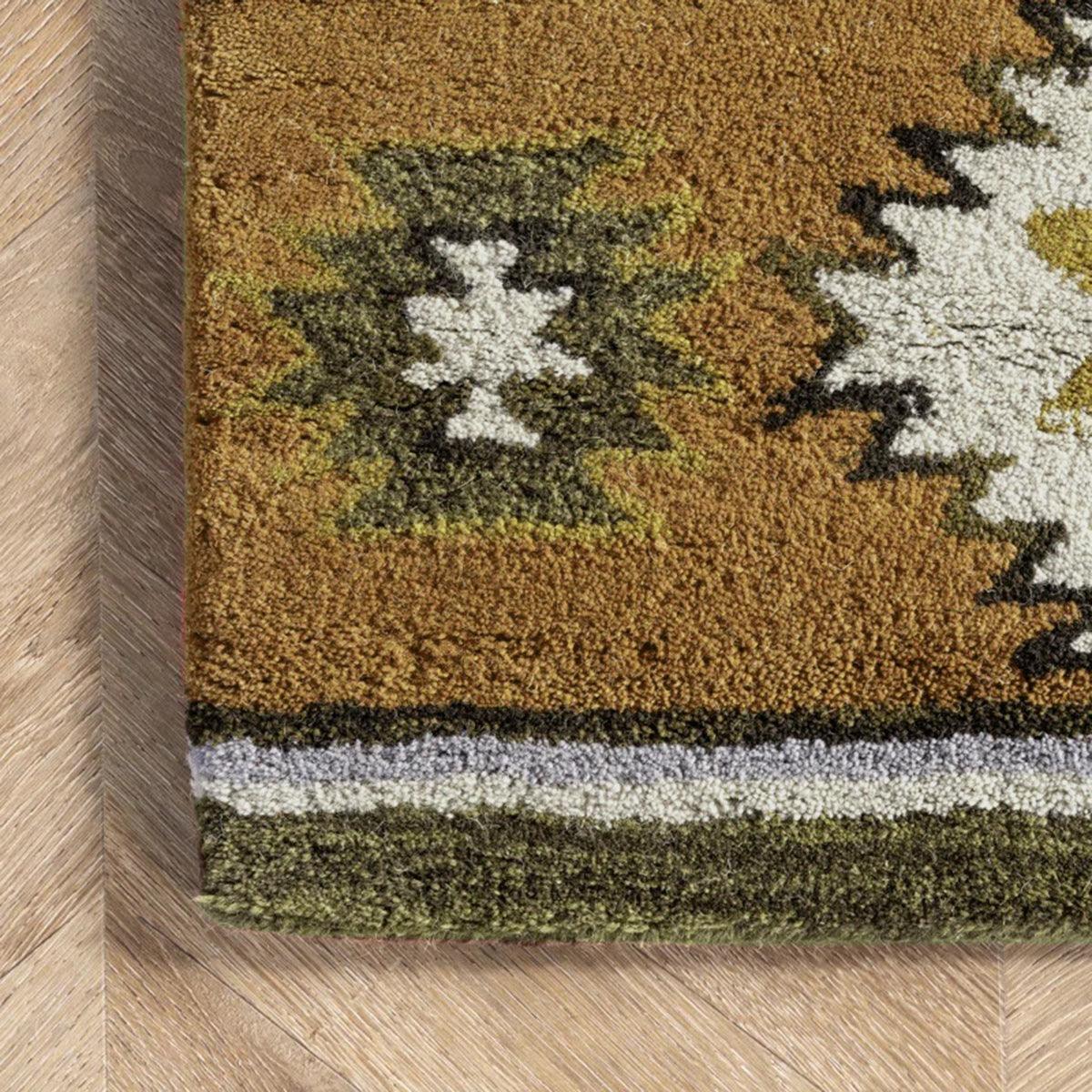 Brown Hand Tufted Wool Area Rug For Hall Patio WK-717