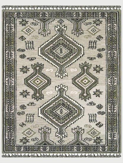 Hand Knoted Wool Area Rug For Garden Yoga Mat  WK-718