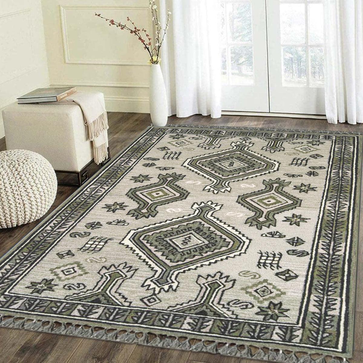 Hand Knoted Wool Area Rug For Garden Yoga Mat  WK-718