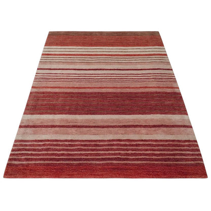 Red Hand Tufted Wool Area Rug For Bedroom WK-734