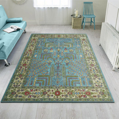 Gray Hand Knoted Wool Area Rug For Hall Patio WK-737