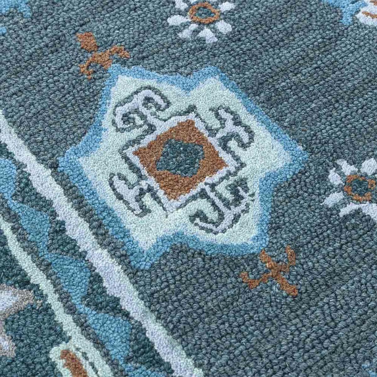 Natural Wool Area Rug Hand Knoted For Bedroom WK-741