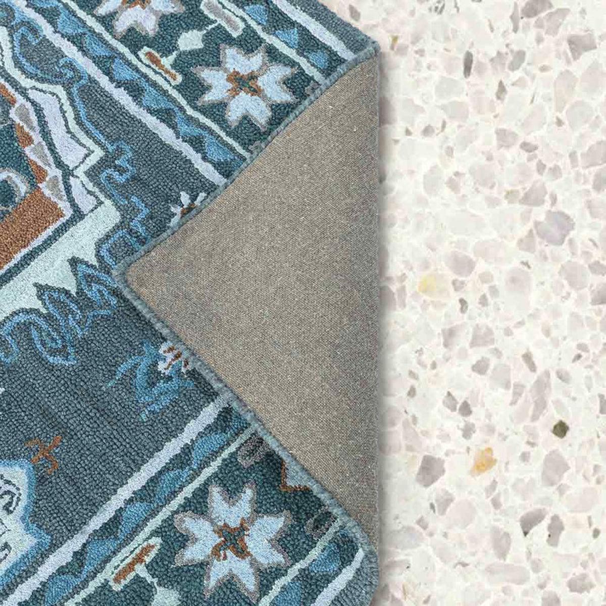 Natural Wool Area Rug Hand Knoted For Bedroom WK-741