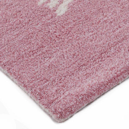 Pink Hand Tufted Wool Area Rug For Bedroom WK-744