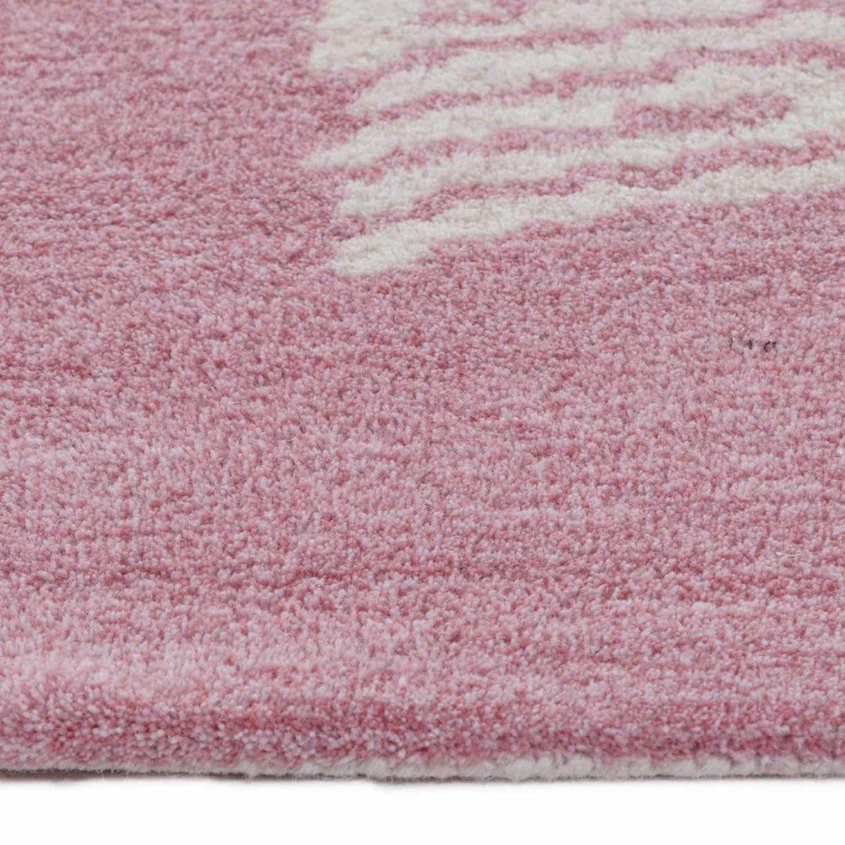 Pink Hand Tufted Wool Area Rug For Bedroom WK-744