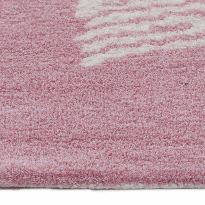 Pink Hand Tufted Wool Area Rug For Bedroom WK-744