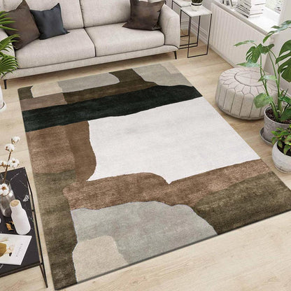 Brown Hand Knoted Wool Area Rug For Hall Patio WK-747