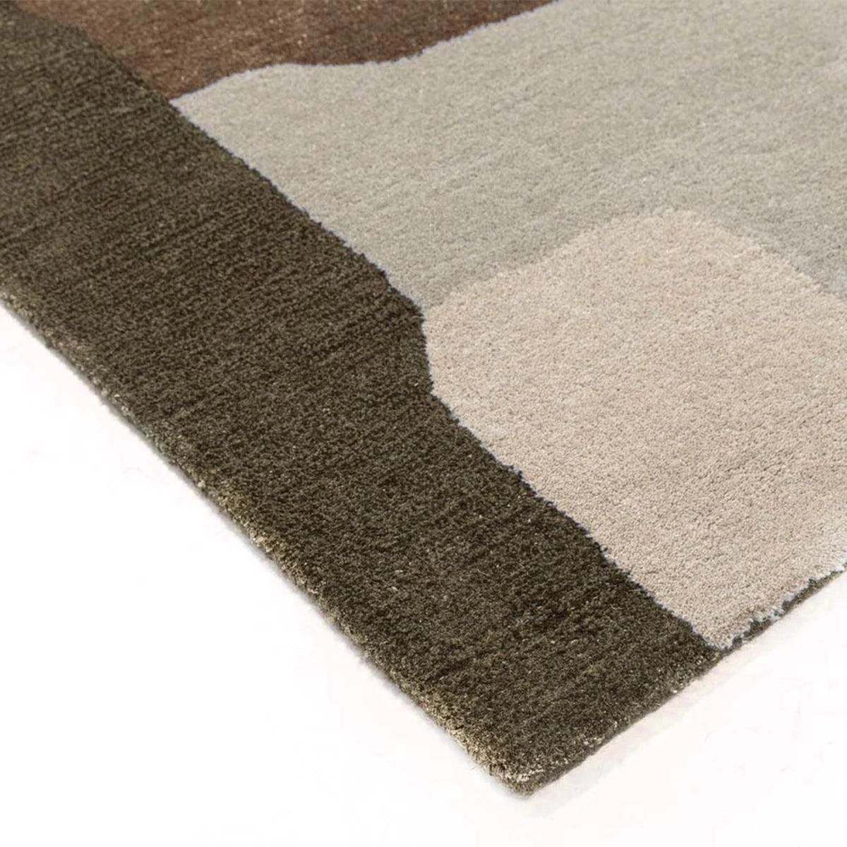 Brown Hand Knoted Wool Area Rug For Hall Patio WK-747