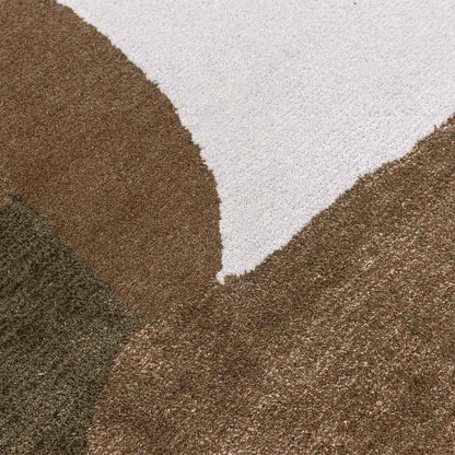 Brown Hand Knoted Wool Area Rug For Hall Patio WK-747