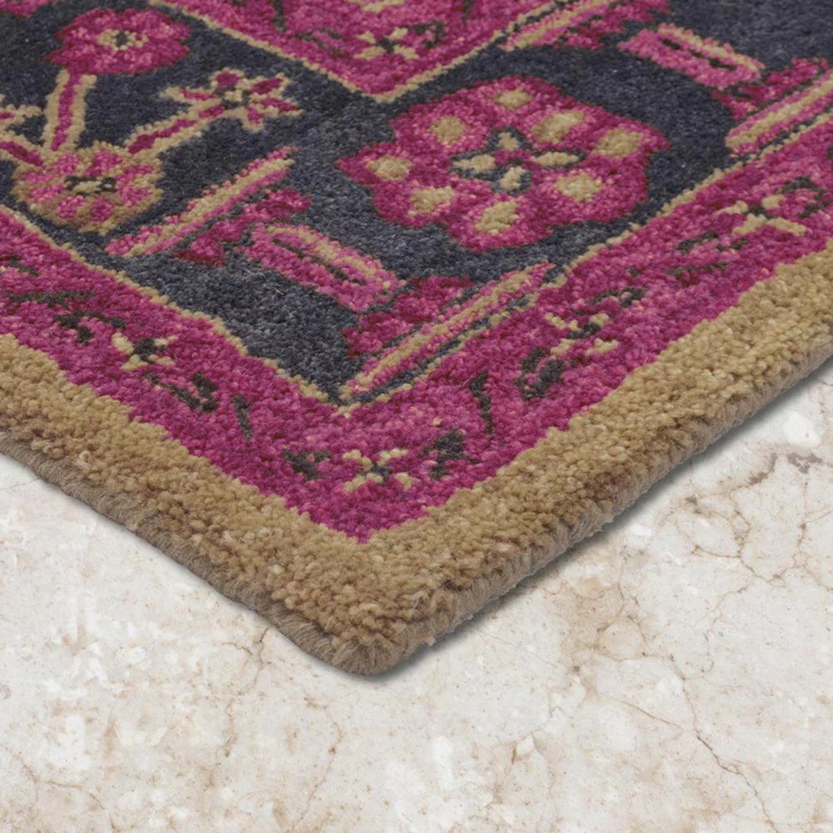 Natural Wool Area Rug Hand Knoted For Bedroom WK-751