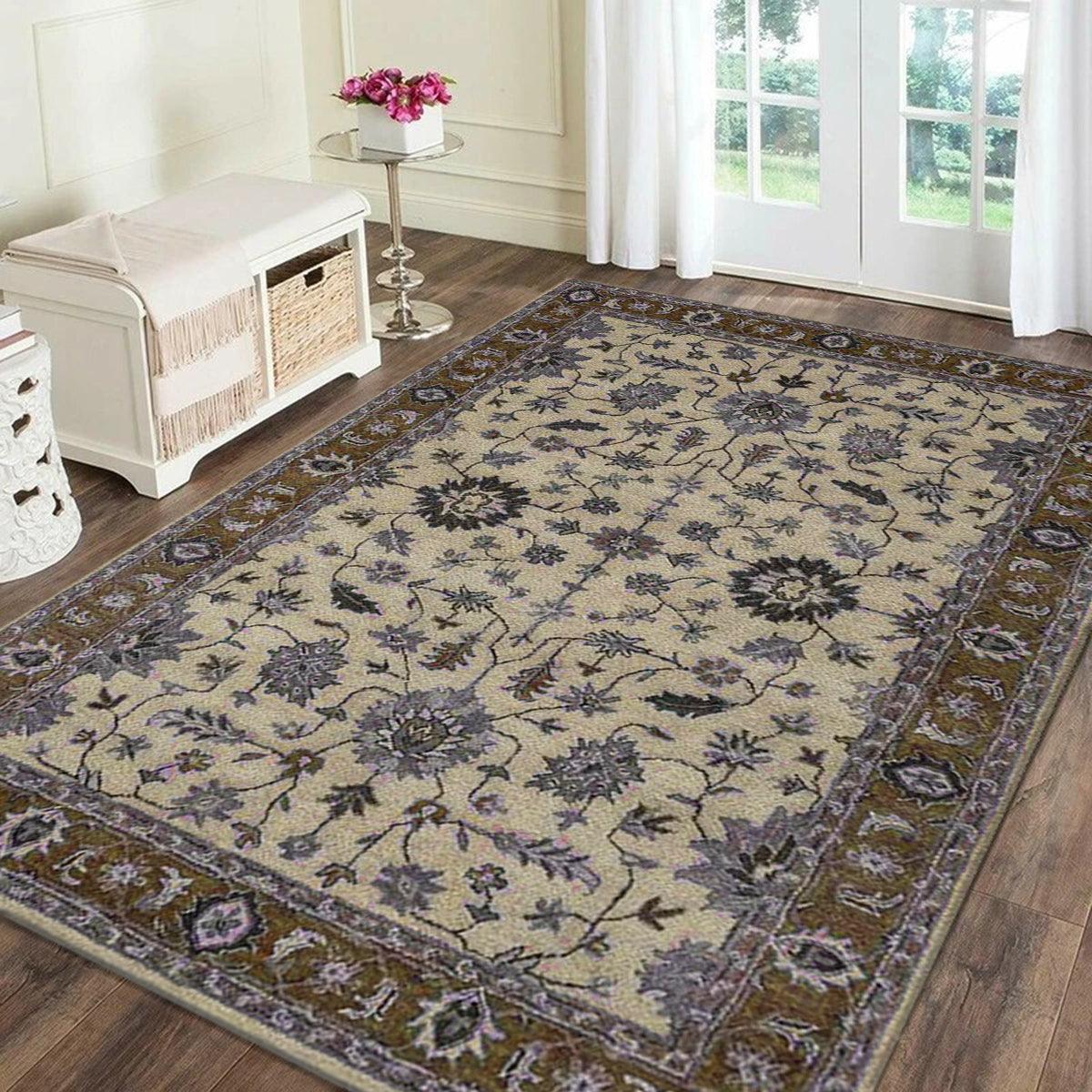 Hand Knoted Natural Wool Area Rug For Living Room WK-753