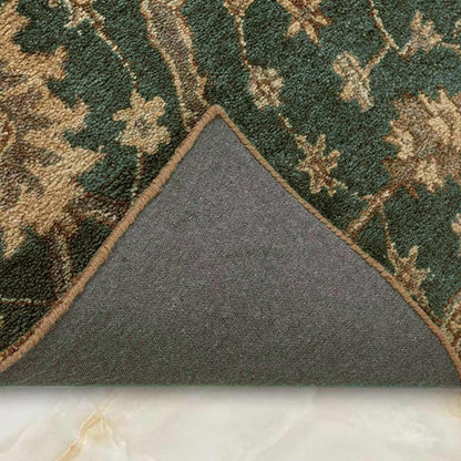 Green Hand Knoted Wool Area Rug For Bedroom WK-774