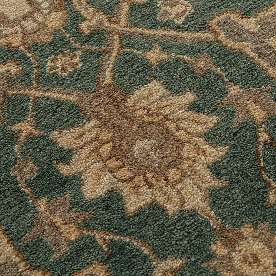 Green Hand Knoted Wool Area Rug For Bedroom WK-774