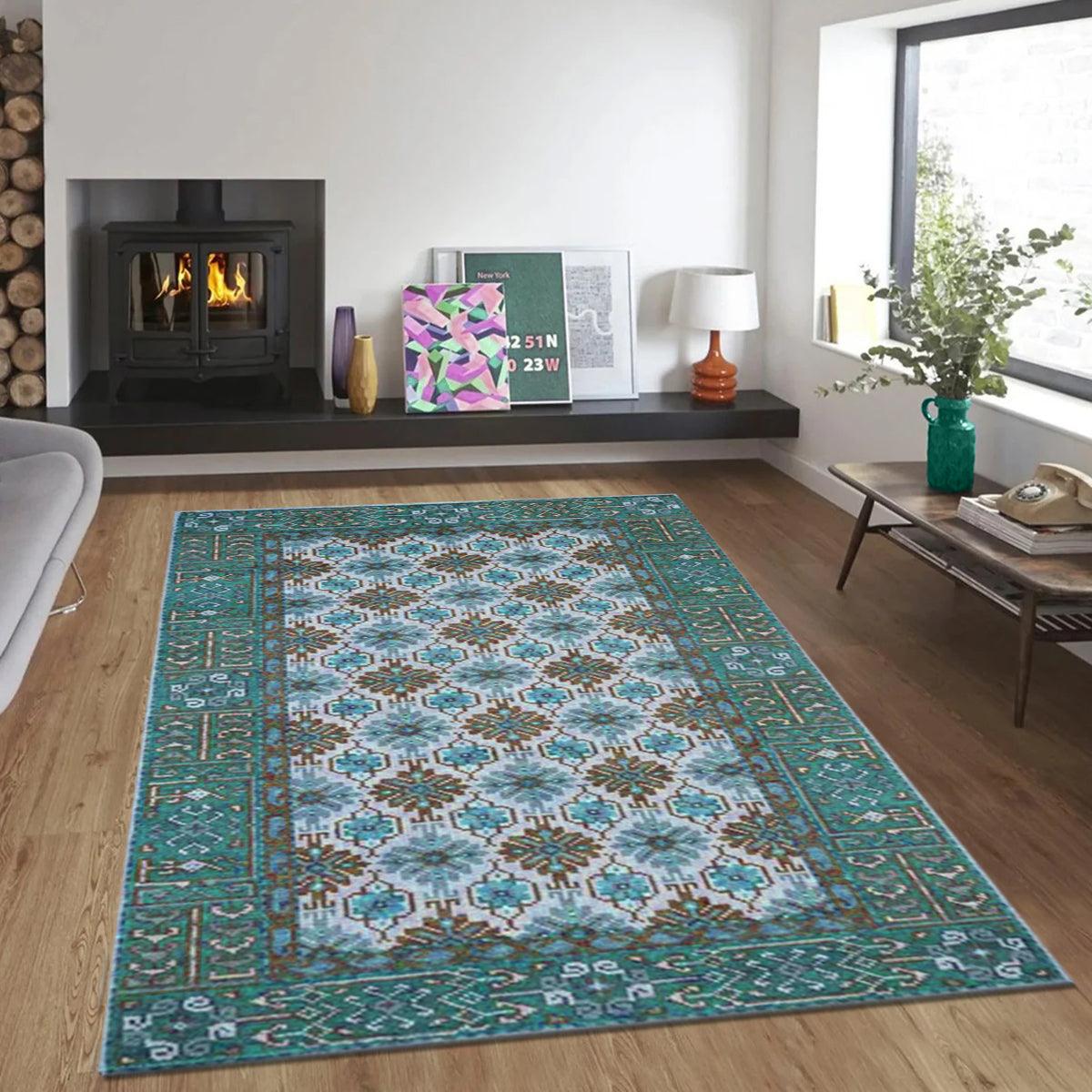 Hand Knoted Wool Area Rug For Living Room WK-782