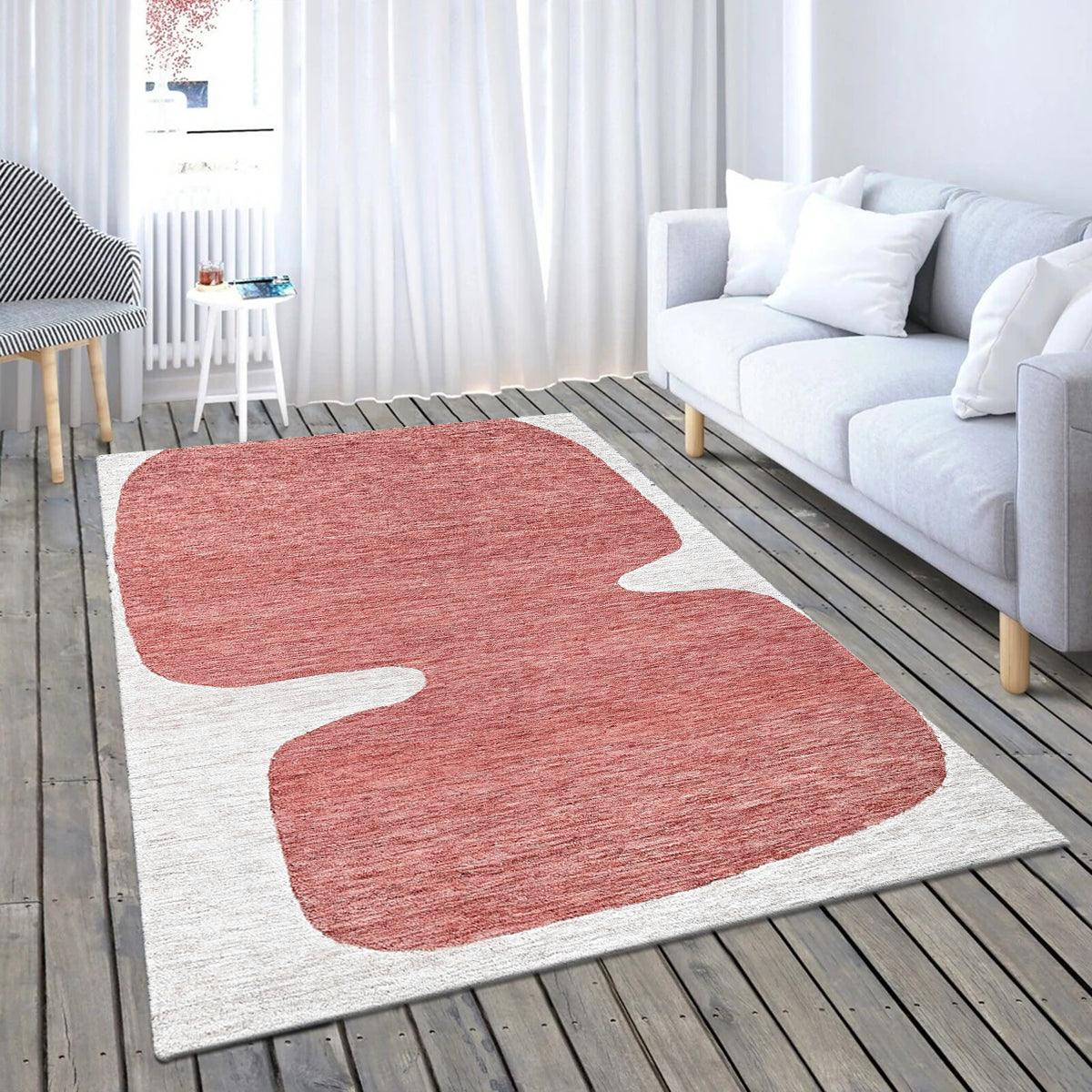 Red Hand Tufted Wool Rug For Bedroom WK-804