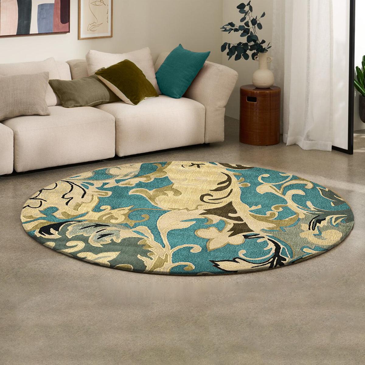 Natural Wool Rug Hand Tufted For Patio Hall WK-811