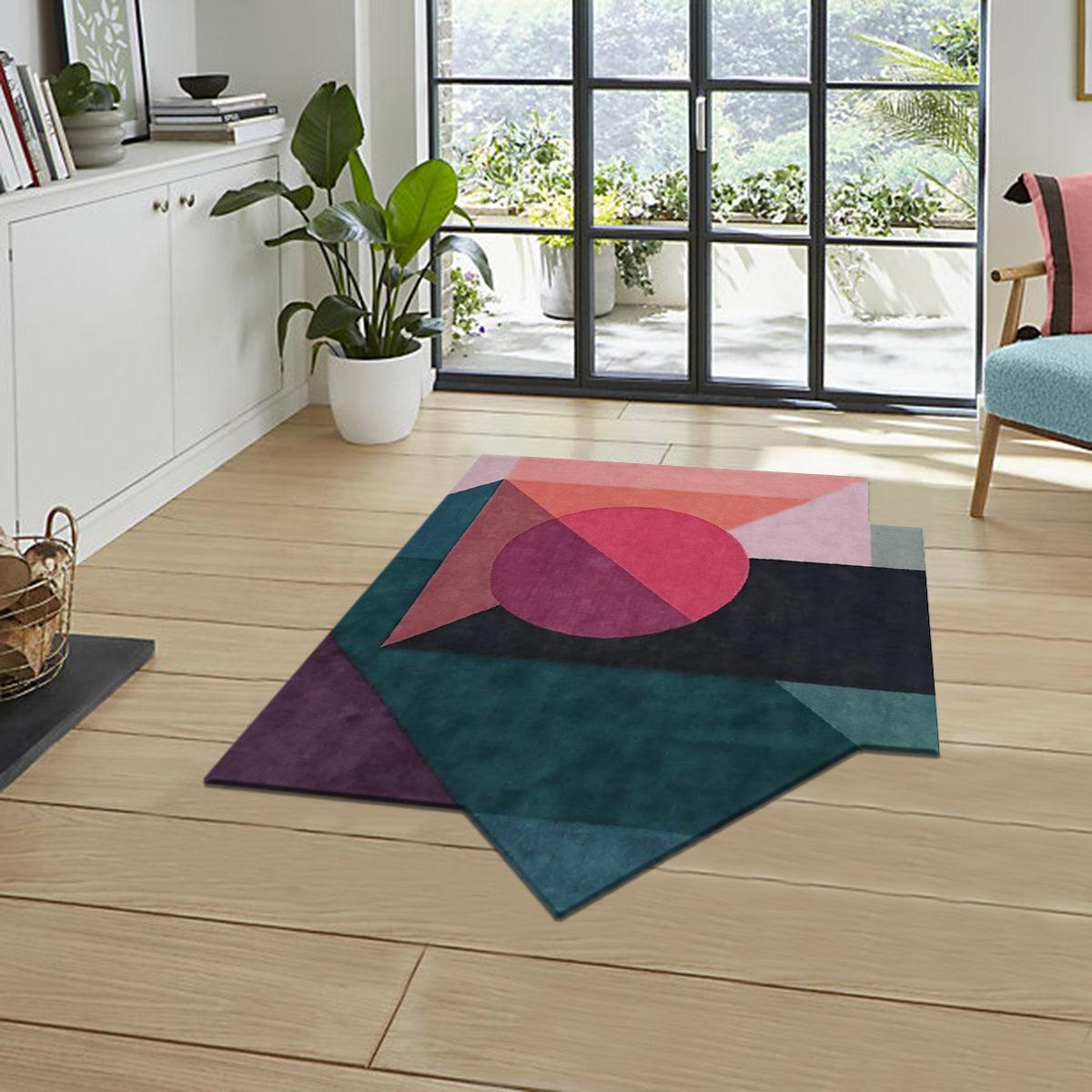 Hand Tufted Wool Silk Rug For Living Room WK-845