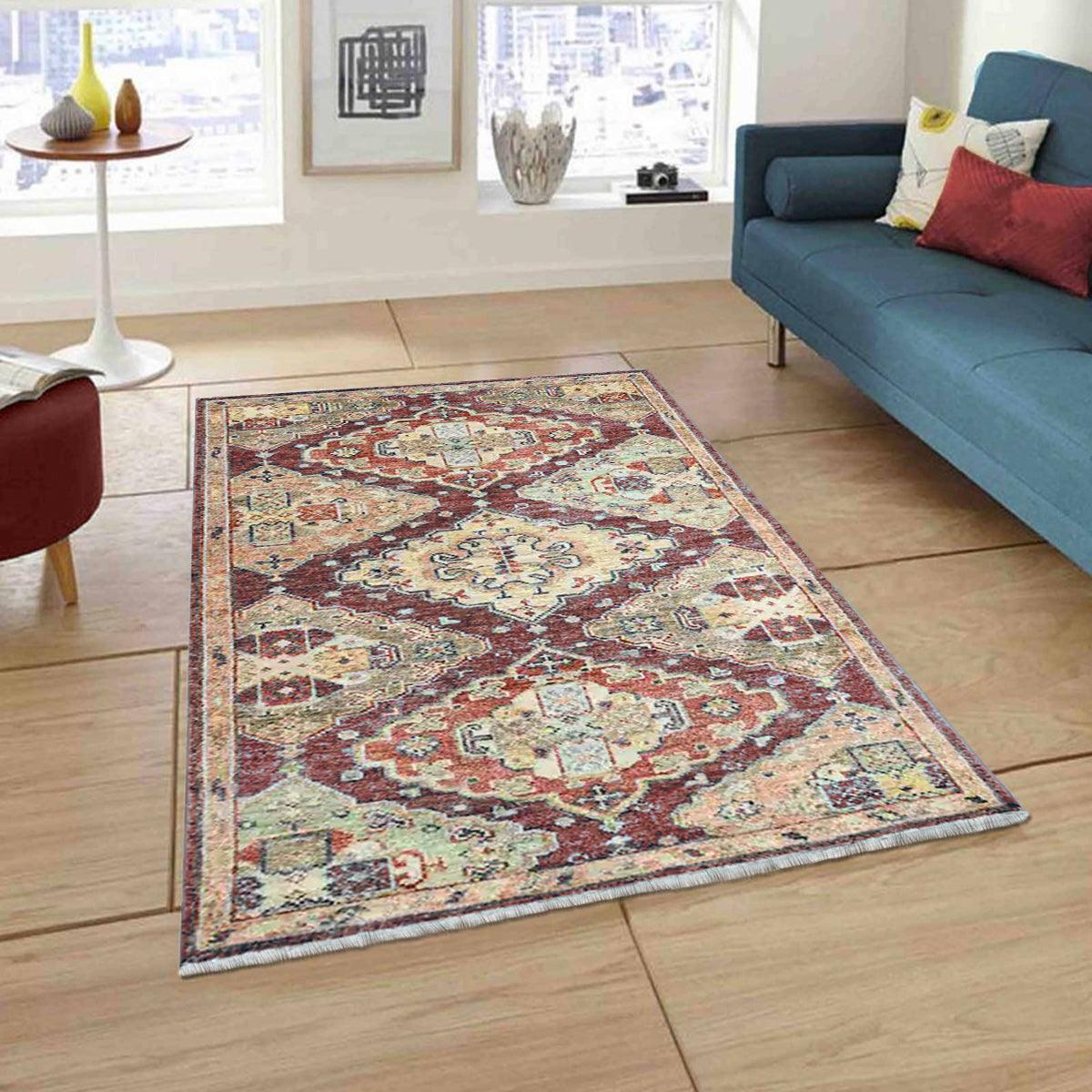 Wool Kilim Area Rug Hand Knotted For Living Room WK-624