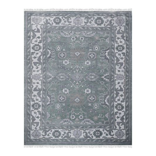 Natural Modern Turkish Oushak Gray Multicolor Wool Rug