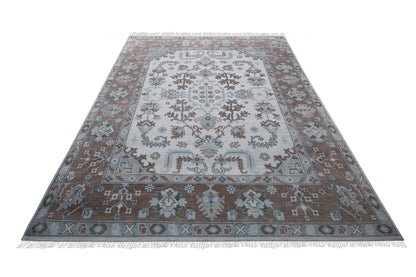 Indian Handmade Oushak Hand Knotted Wool Rug