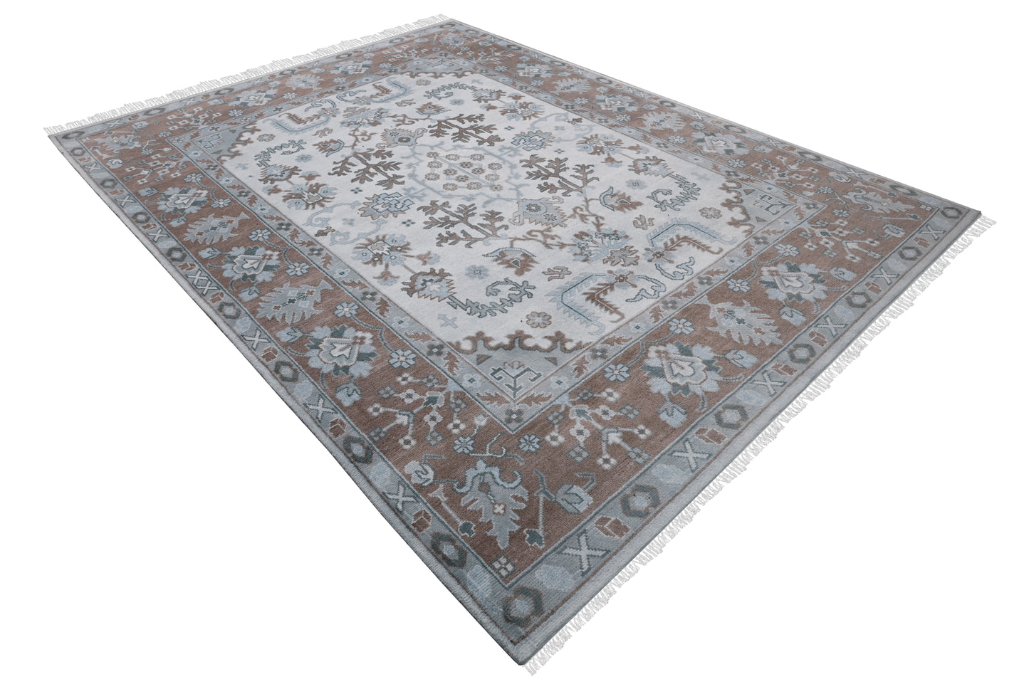 Indian Handmade Oushak Hand Knotted Wool Rug